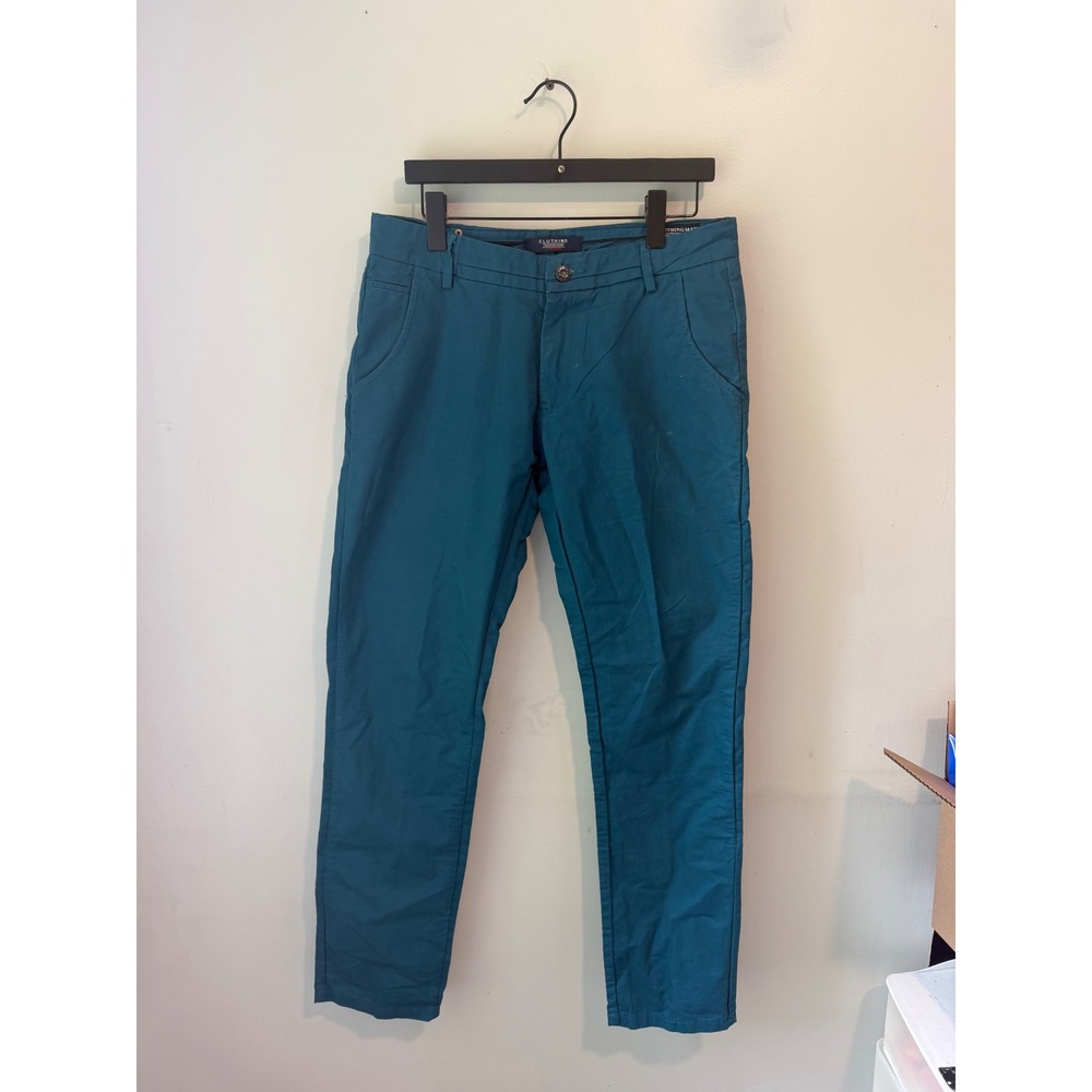 Cluthing Man Another Culture Teal Blue Premium Cone Denim Chino Pants Mens 32